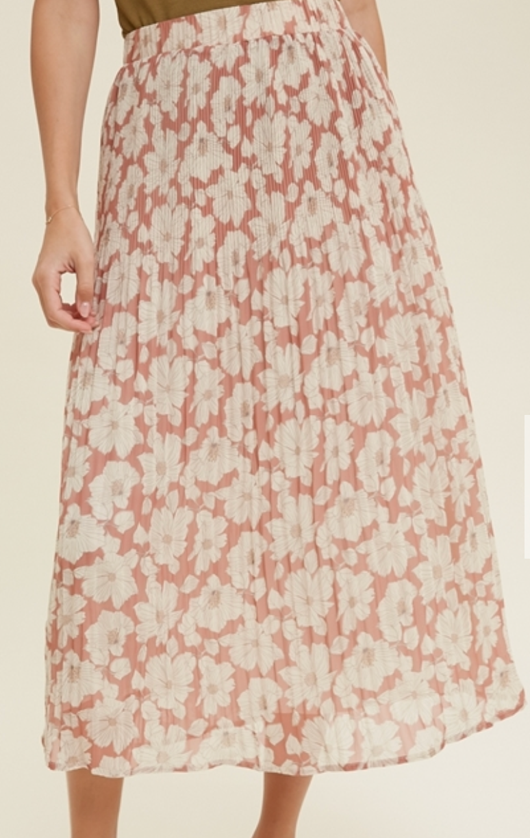 Floral Midi Skirt - Premium Skirt from WISHLIST - Just $43.40! Shop now at Three Blessed Gems