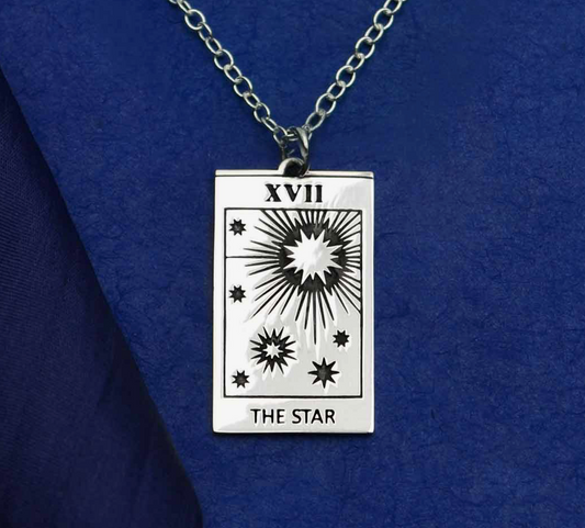 Sterling Silver Star Tarot Card Necklace - Premium Necklaces from Nina Designs - Just $86! Shop now at Three Blessed Gems