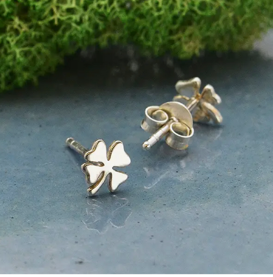 Sterling Silver Four Leaf Clover - Premium earring from Nina Designs - Just $22! Shop now at Three Blessed Gems