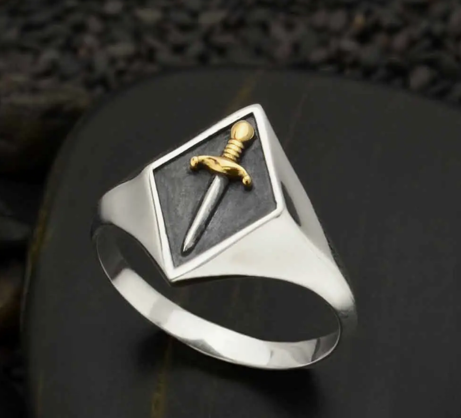 Sterling Silver Sword Signet Ring - Premium Rings from Nina Designs - Just $65! Shop now at Three Blessed Gems