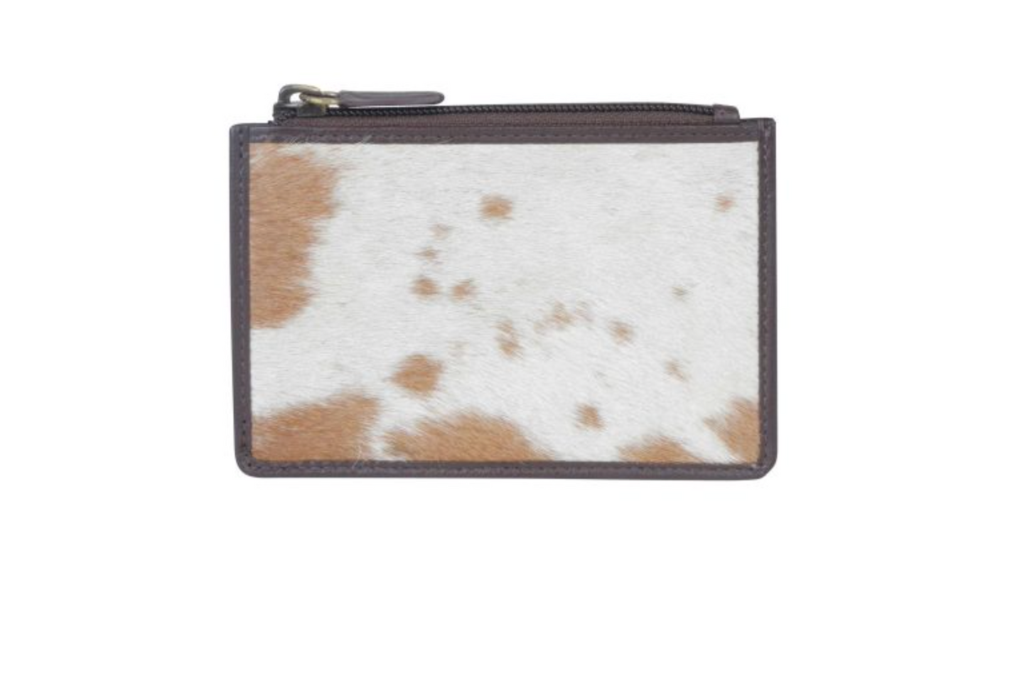 Cowhide & Leather Zip Card Holder - Premium card Holder from Myra - Just $25! Shop now at Three Blessed Gems