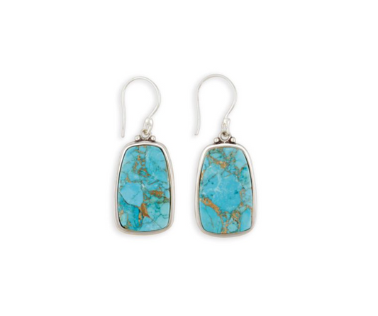 Turquoise Silver Earring - Premium Earrings from Myra - Just $55! Shop now at Three Blessed Gems
