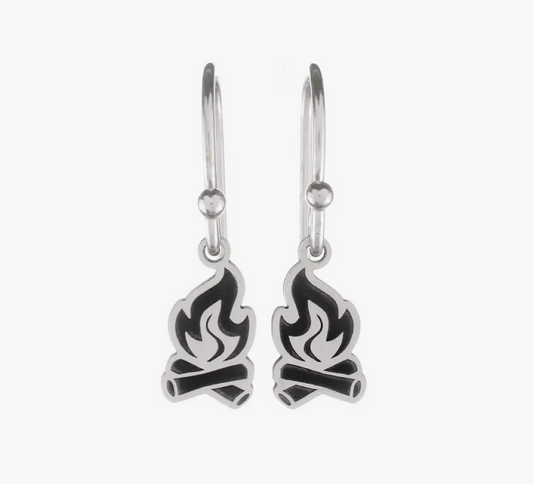 Campfire Silver Earrings - Premium Earrings from Bearded Jeweler - Just $48! Shop now at Three Blessed Gems