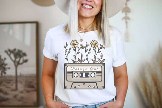 Vintage Soul Floral Graphic Tee - Premium T-Shirt from Amy Anne Apparel Inc - Just $35! Shop now at Three Blessed Gems