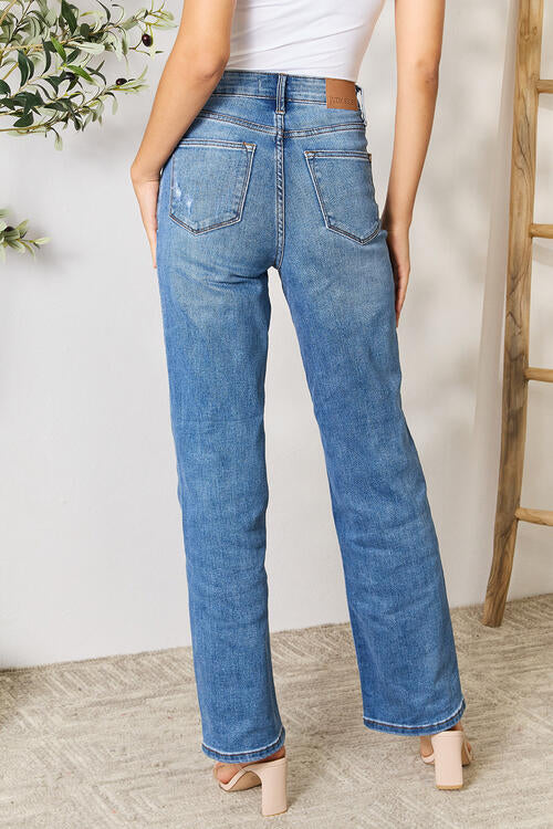 Judy Blue Full Size High Waist Distressed Jeans - Premium Jeans from Trendsi - Just $40! Shop now at Three Blessed Gems