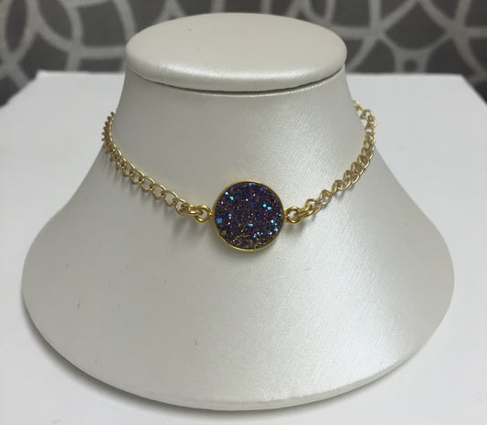 Druzy Small Gold Bracelet - Premium Bracelet from The Shine Project - Just $27! Shop now at Three Blessed Gems