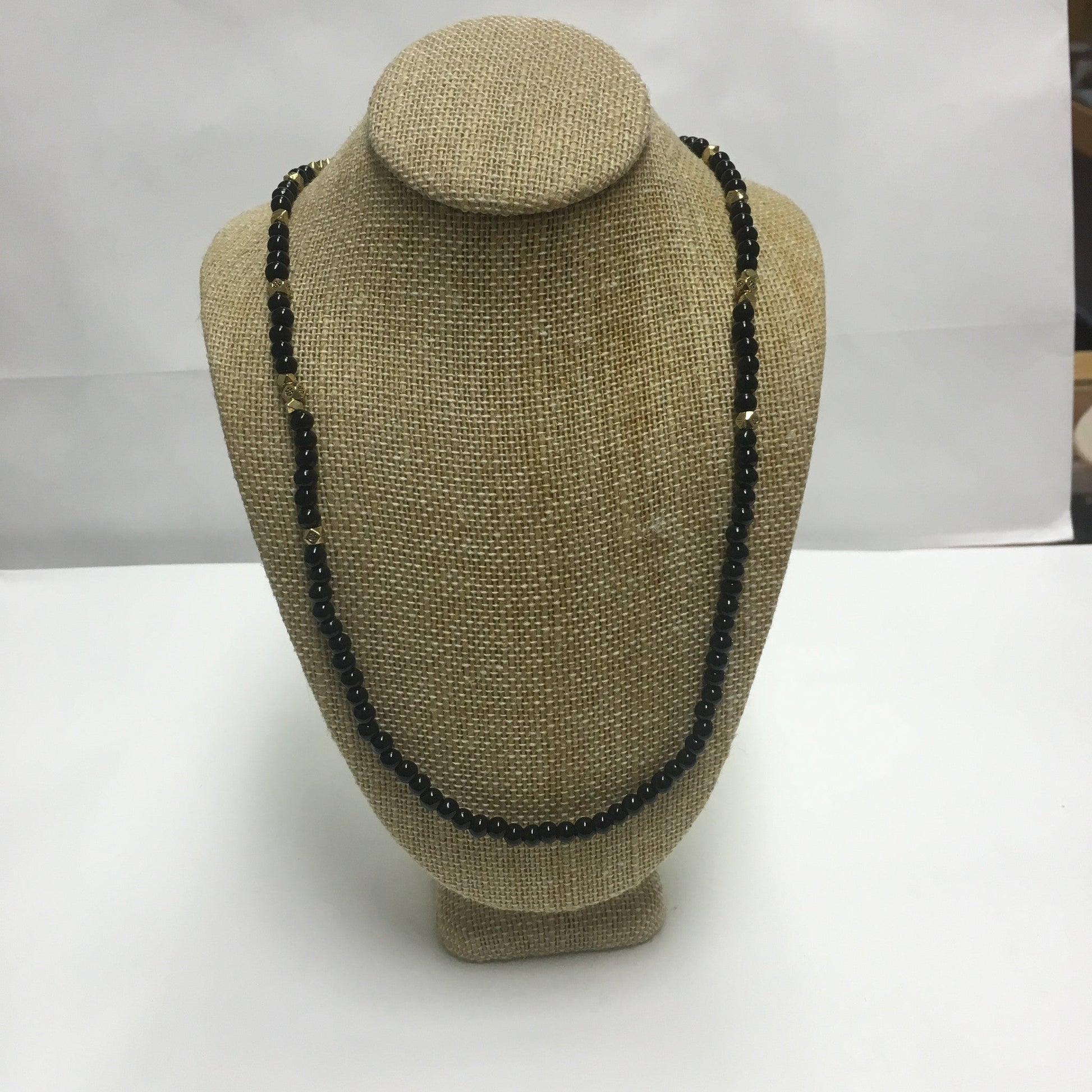 Black Bead Gold Long Necklace - Premium Necklace from Naka - Just $38! Shop now at Three Blessed Gems