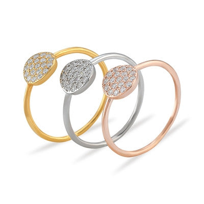 Disc Mini CZ 24K Rose Gold Ring - Premium Rings from Kebella - Just $57! Shop now at Three Blessed Gems